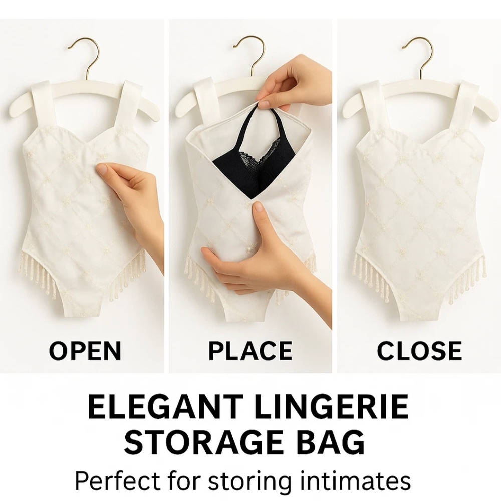 Elegant White Lingerie Storage Bag